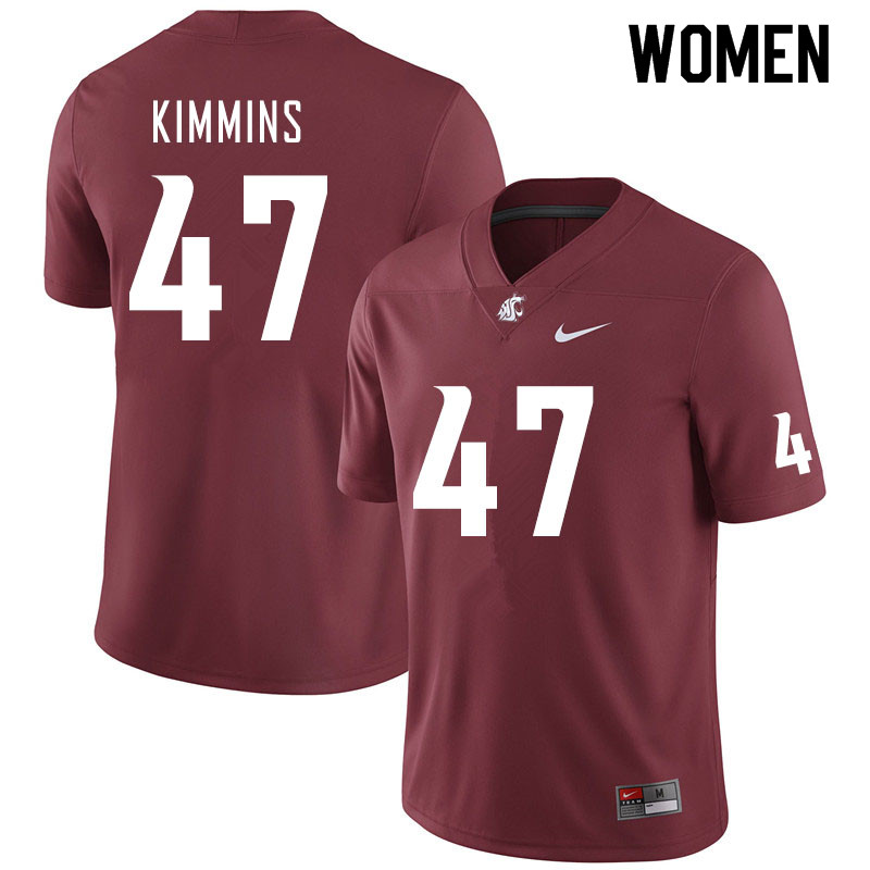 Women #47 Henry Kimmins Washington State Cougars College Football Jerseys Sale-Crimson